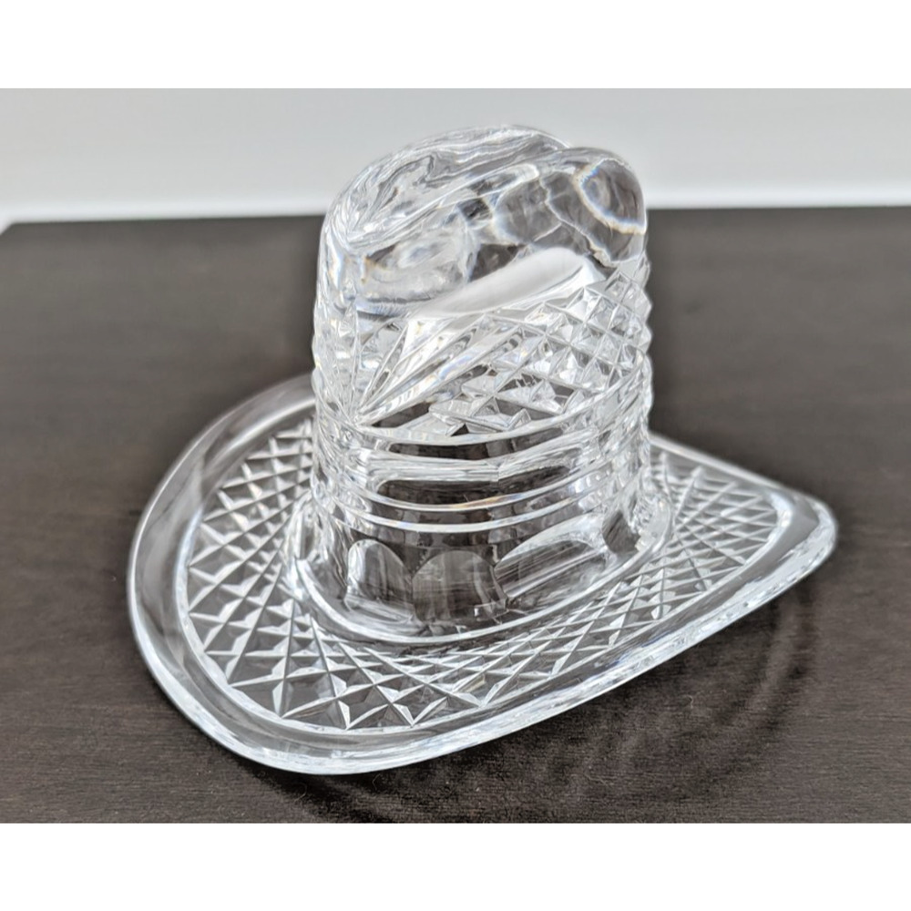 Waterford Crystal Vintage Cowboy Hat Sculpture Paperweight Figurine 6" L